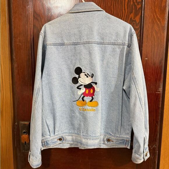 Vintage 1990s Mickey & Co Light Blue Jean Jacket with Embroidered Detail - Picture 2 of 10